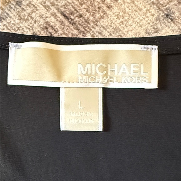 MICHAEL Michael Kors Black Top with Silver Chain Accents - Picture 3 of 7